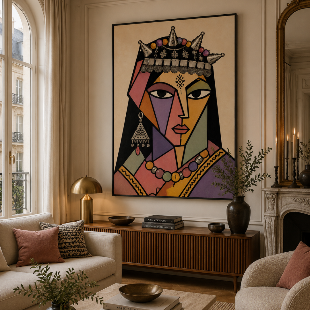Tableau masque amazigh culture berbère marocain