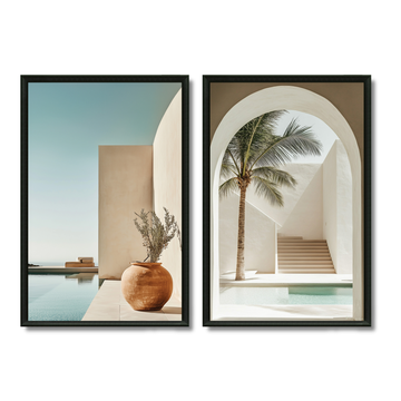 Duo tableaux riads minimalistes marocains pack