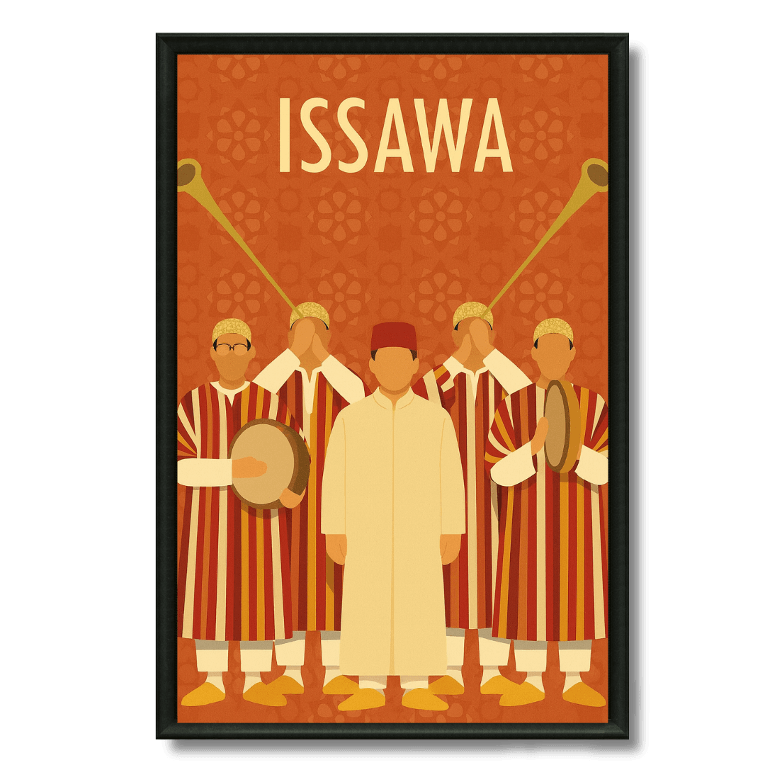 Tableau Issawa orchestre musique marocaine fêtes tradition