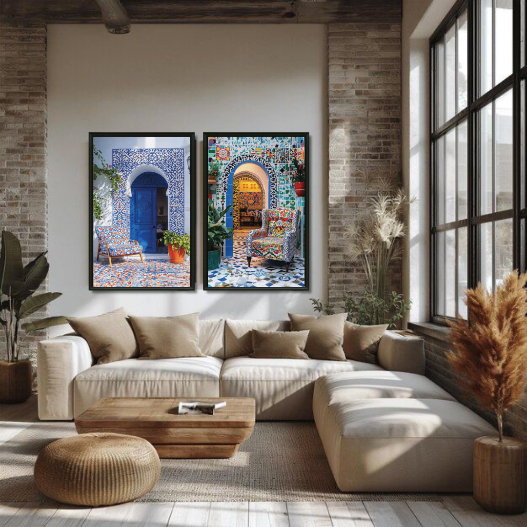 Duo riads colorés marocains détail