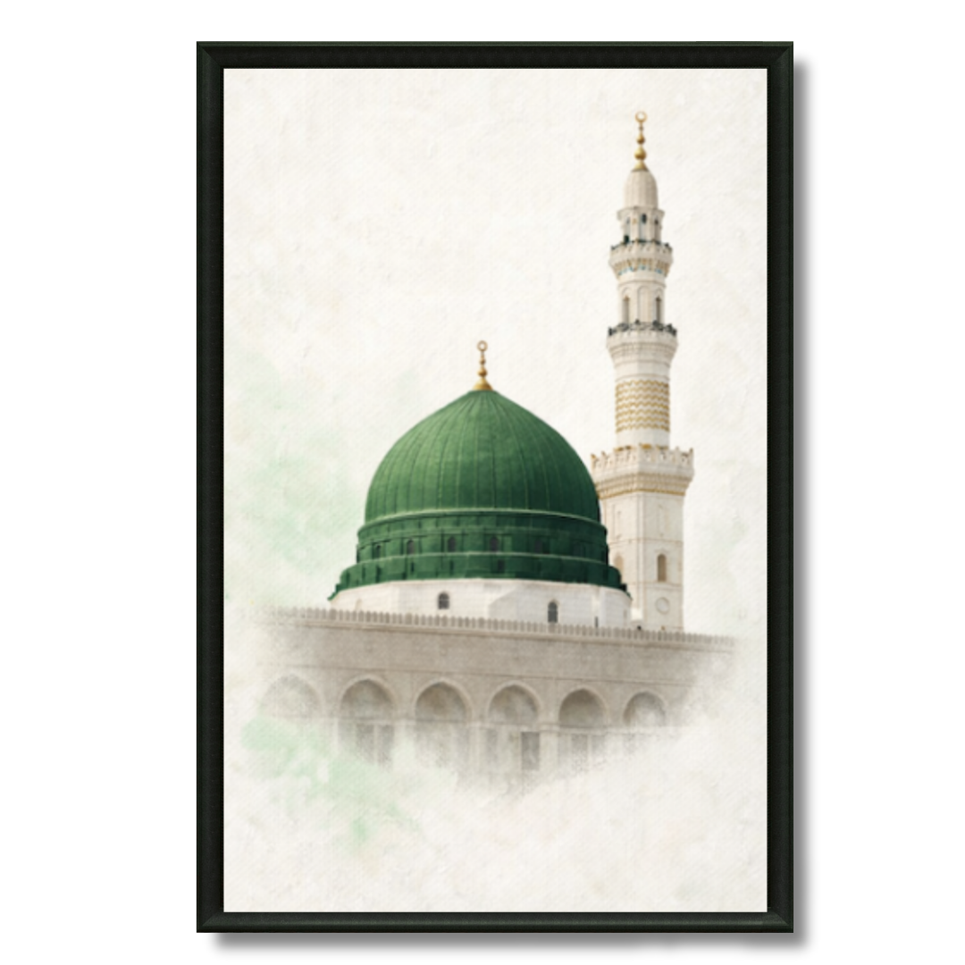 Tableau islamique Masjid Nabawi abstrait hommage Prophète
