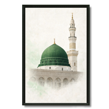 Tableau islamique Masjid Nabawi abstrait hommage Prophète