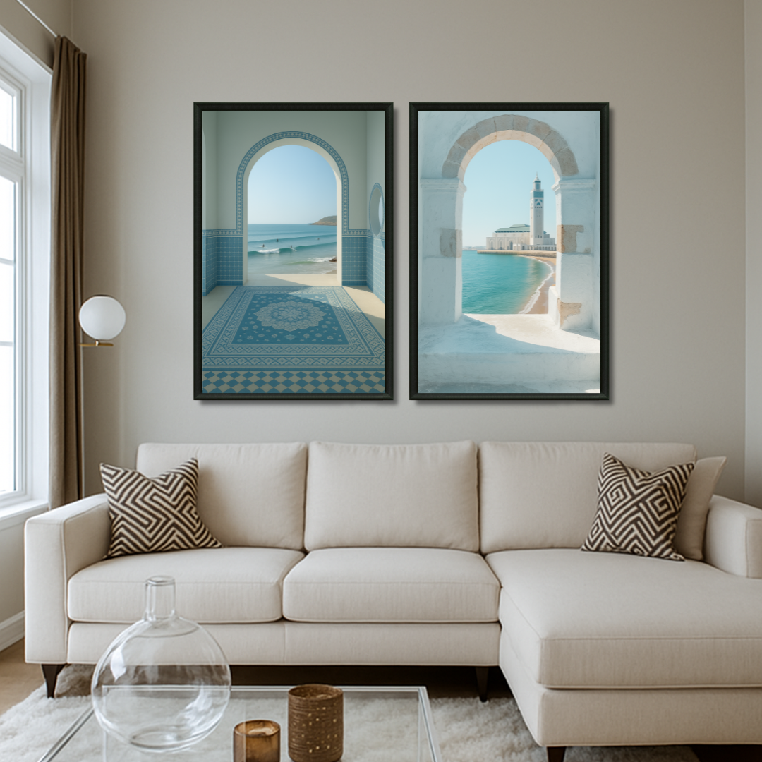 Duo tableaux belles vues marocaines détail