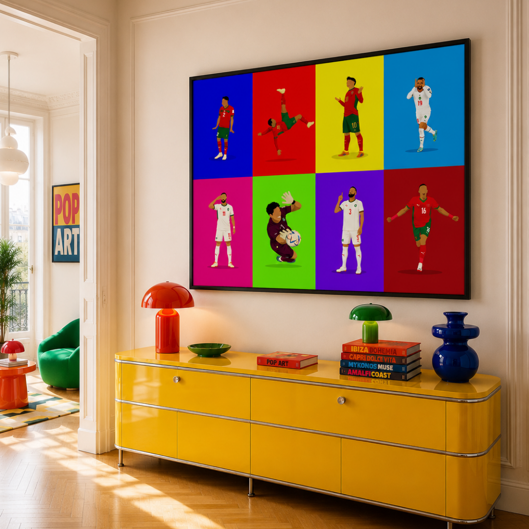 Tableau CDM célébrations marocaines pop art détail