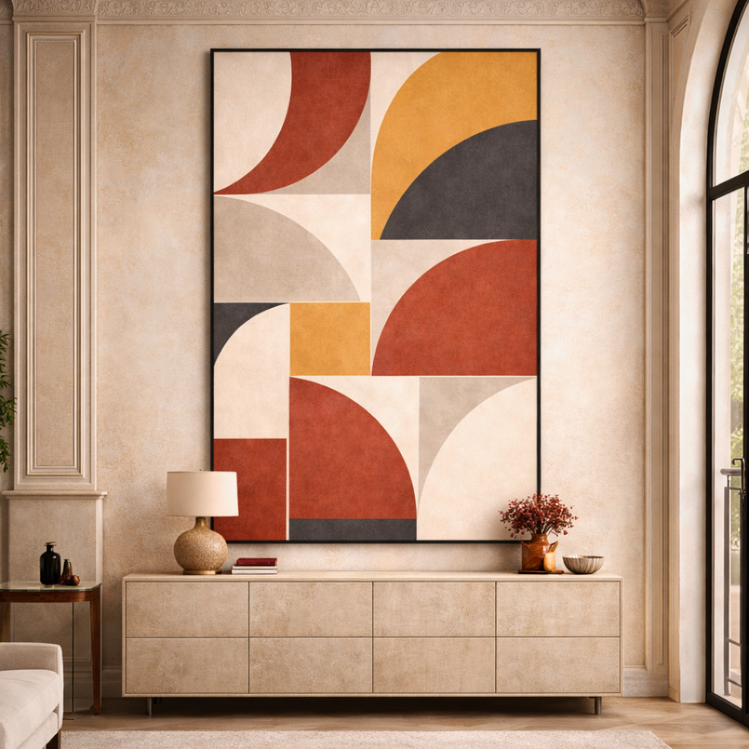 Tableau géométrie moderne art déco contemporain salon