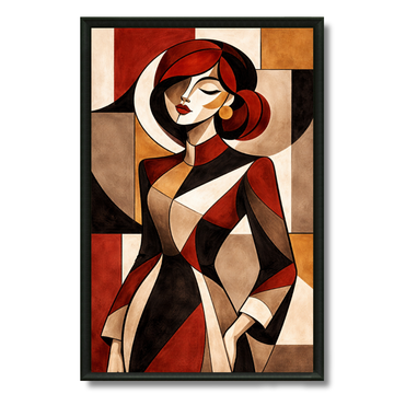 Tableau femme géométrique art déco contemporain