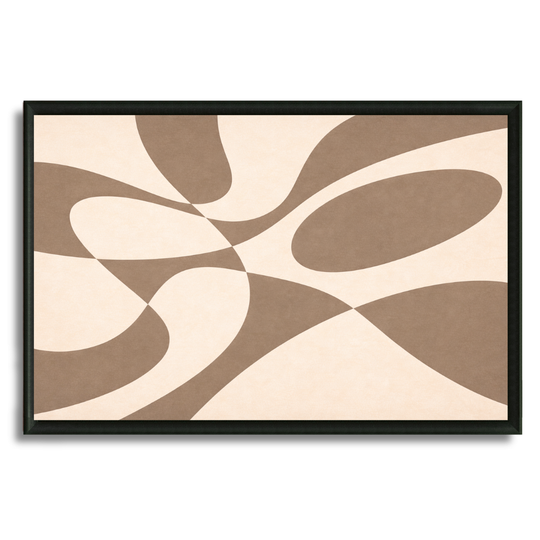 Tableau taupe géométrique art déco chaleureux