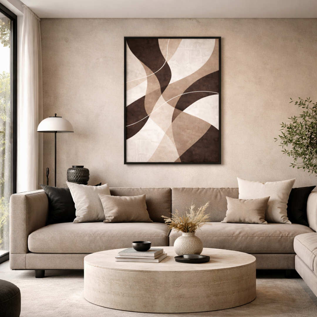 Tableau ligne abstraite art déco géométrique design