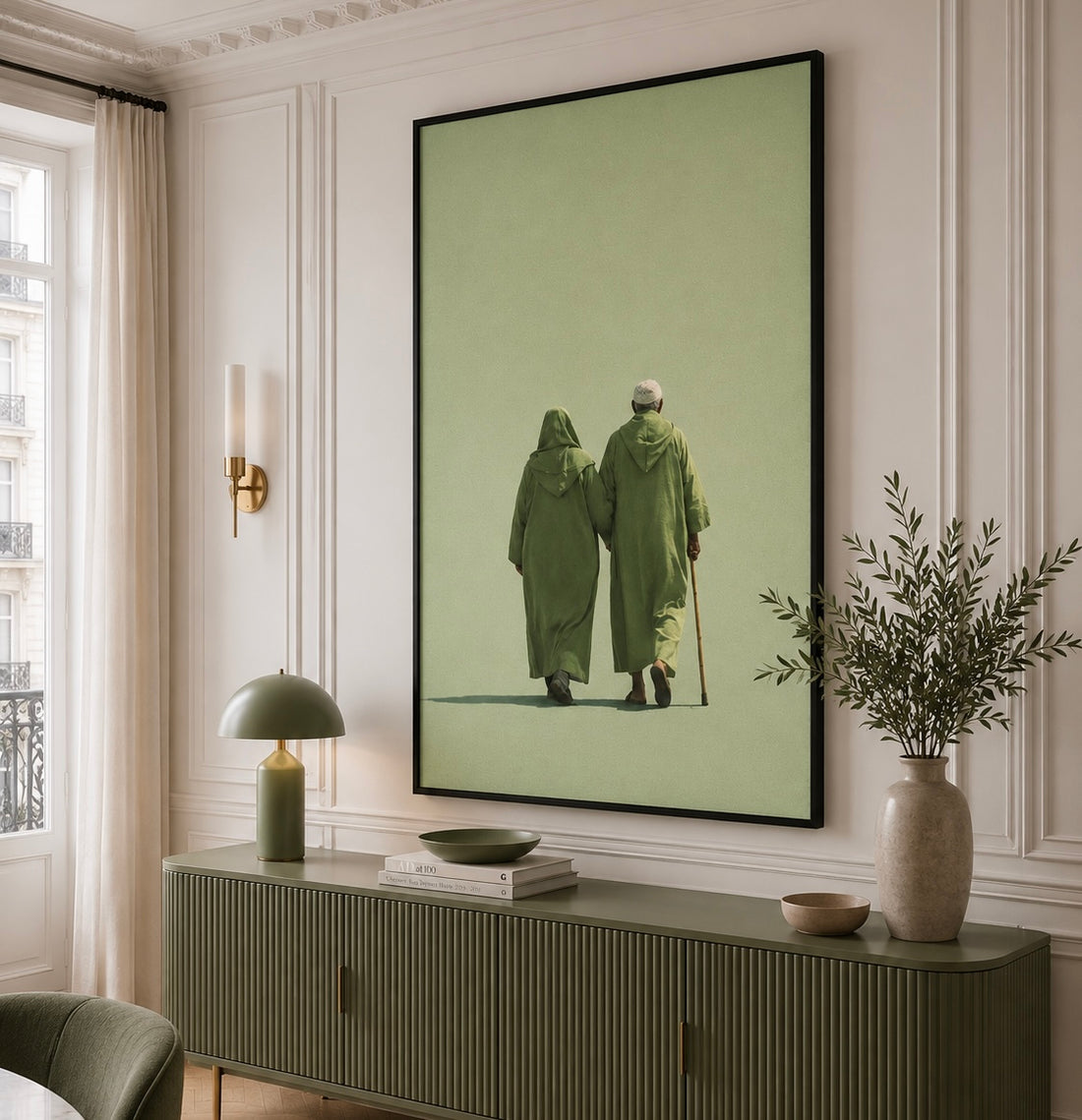 Tableau L'amour Marocain Vert composition verte