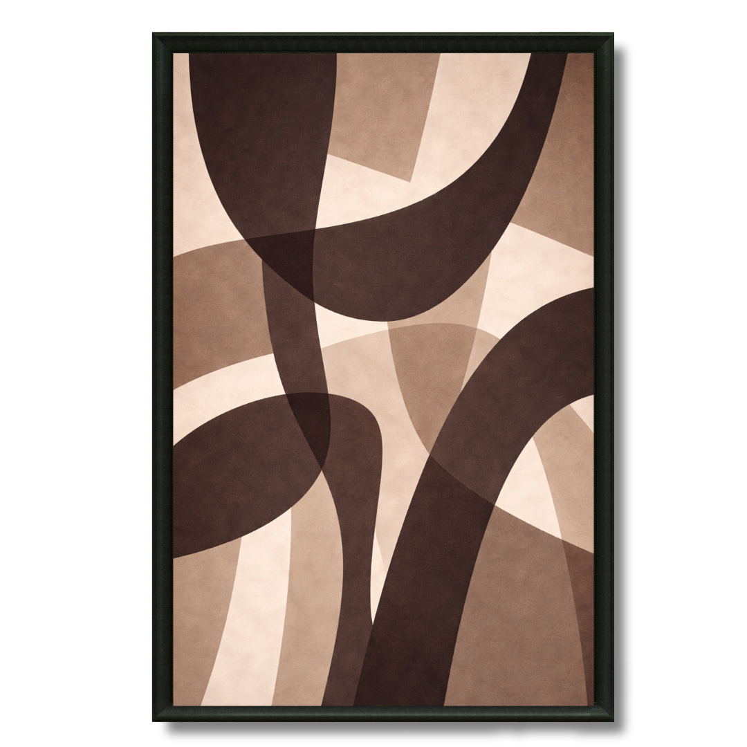 Tableau brown wave art déco chaleureux brun