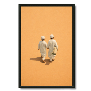 Tableau islamique route mosquée illustration spirituelle