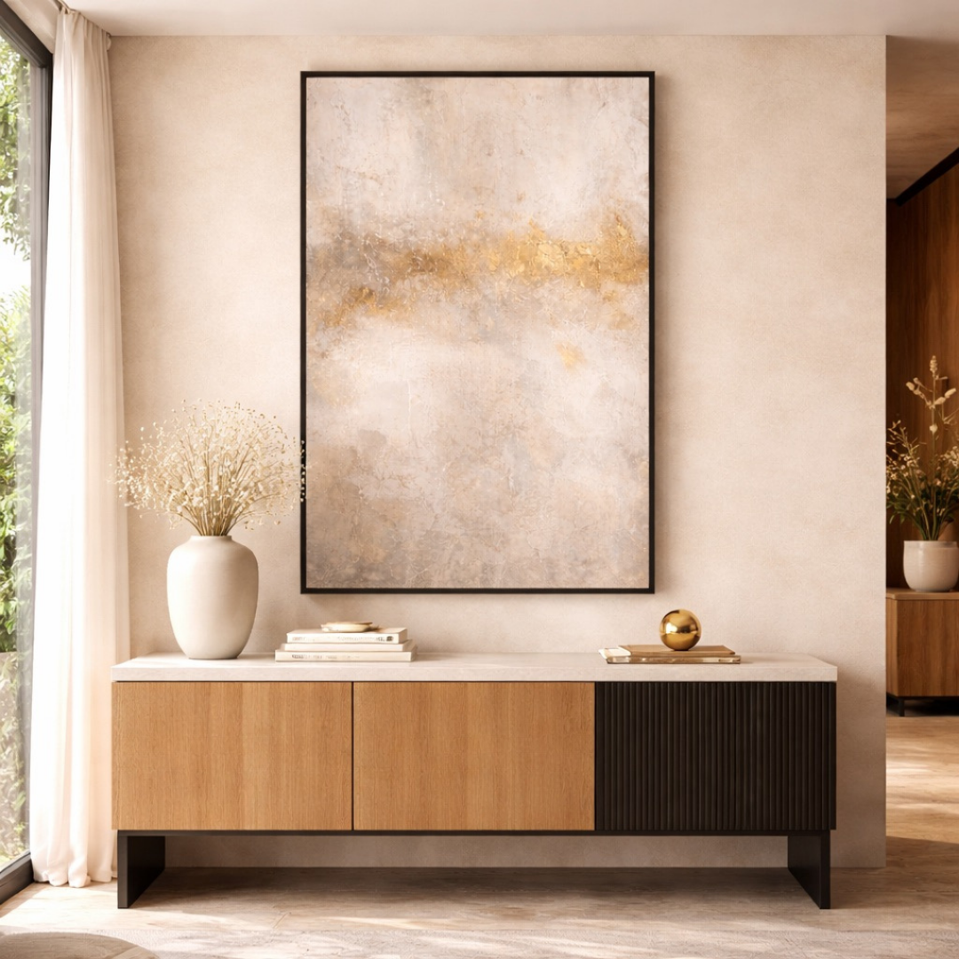 Tableau golden abstract abstrait détail