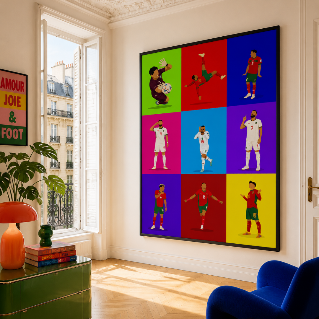 Tableau CDM célébrations pop victoire football marocain