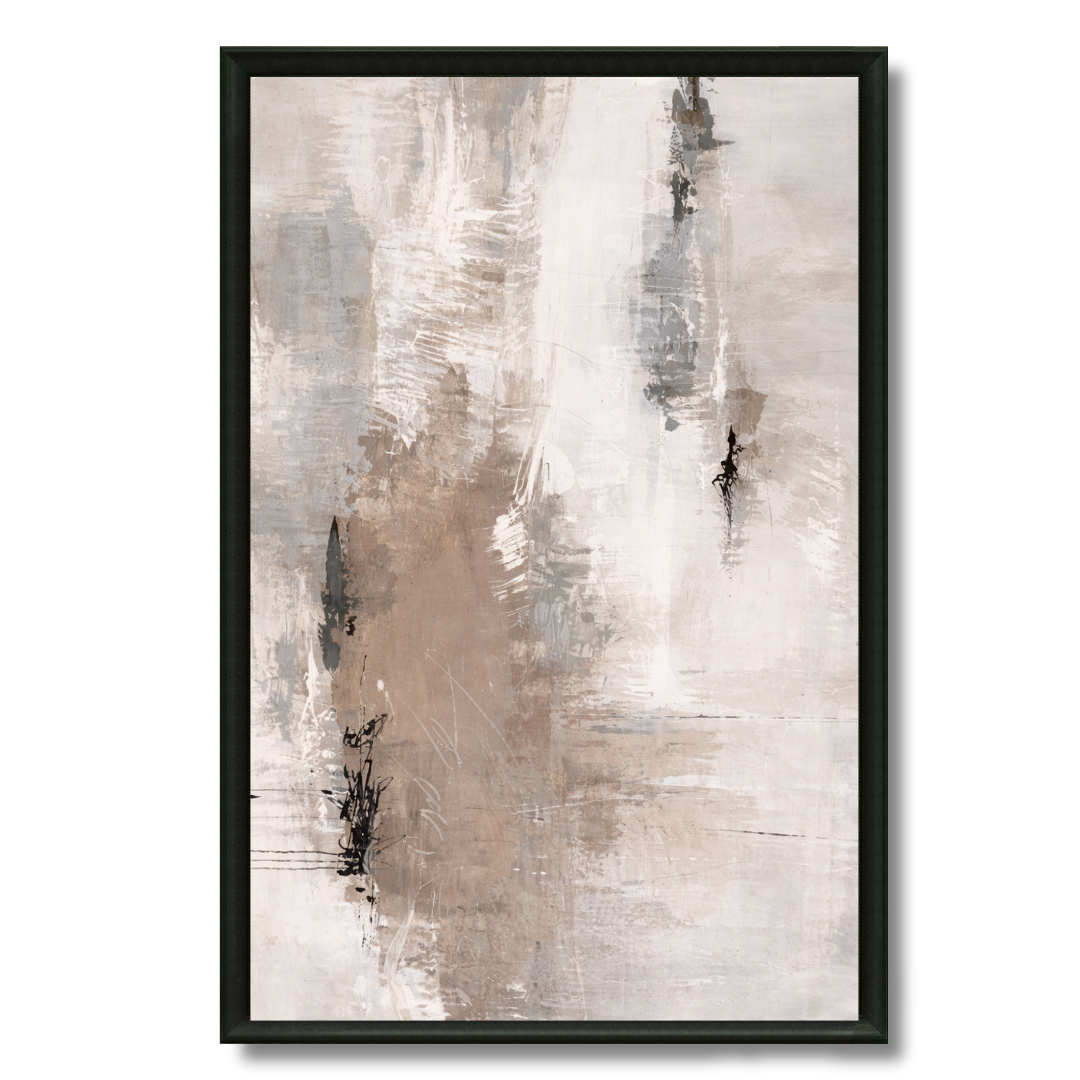 Tableau abstrait taupe nuances gris élégant salon