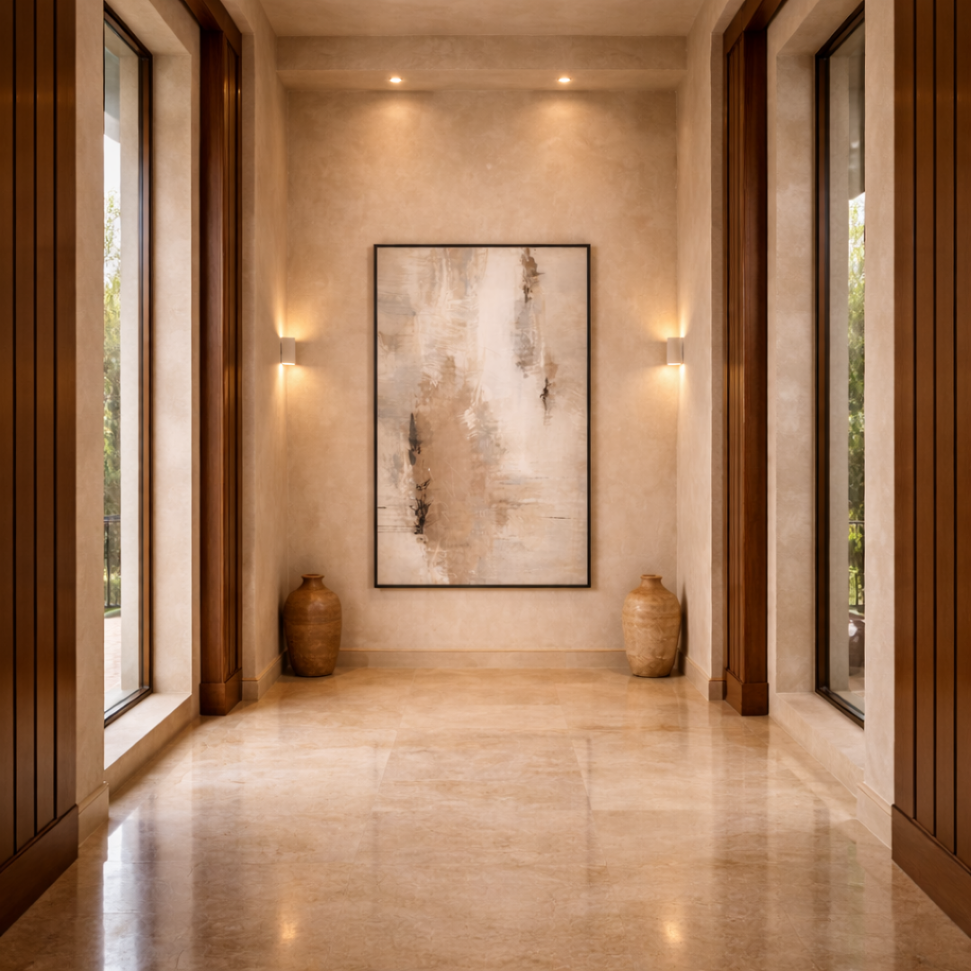 Tableau abstrait taupe détail