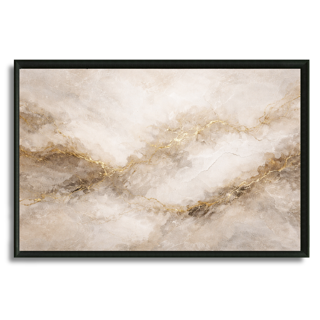 Tableau la touche finale abstrait beige gold salon
