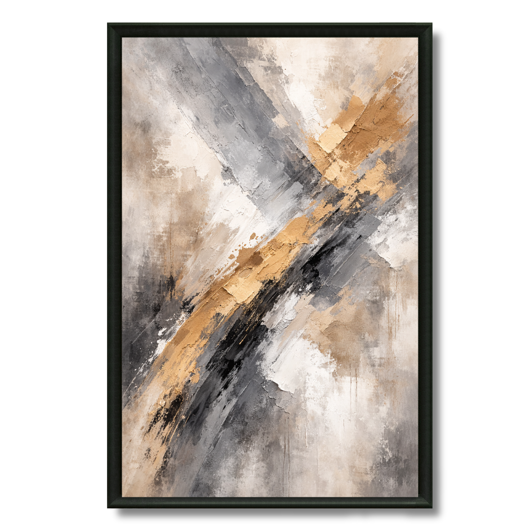 Tableau golden line abstrait doré harmonieux