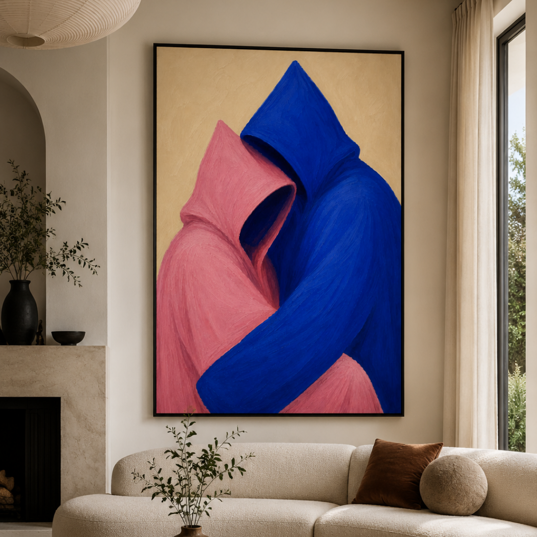 Tableau l'amour abstrait marocain détail