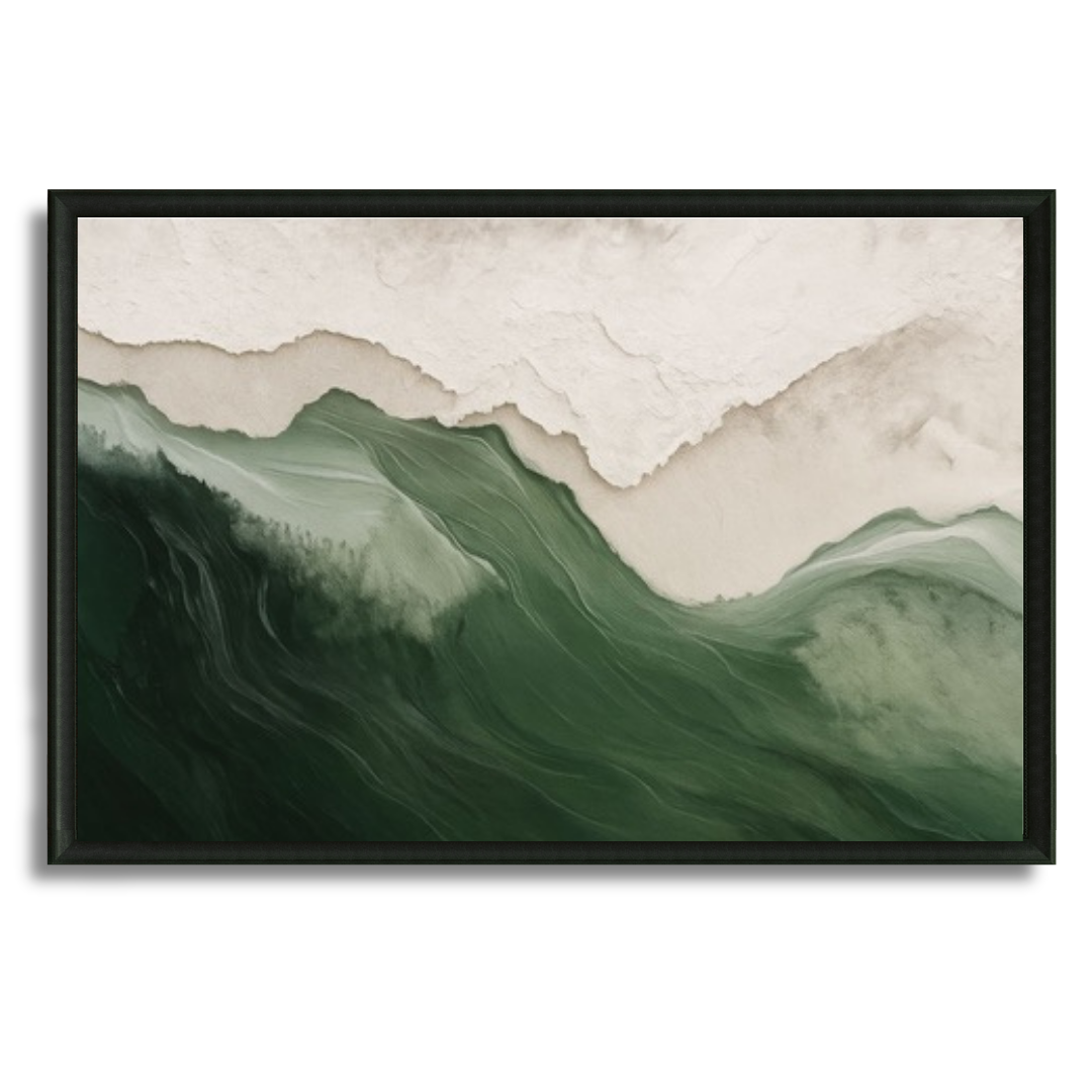Tableau expression verte abstrait moderne salon