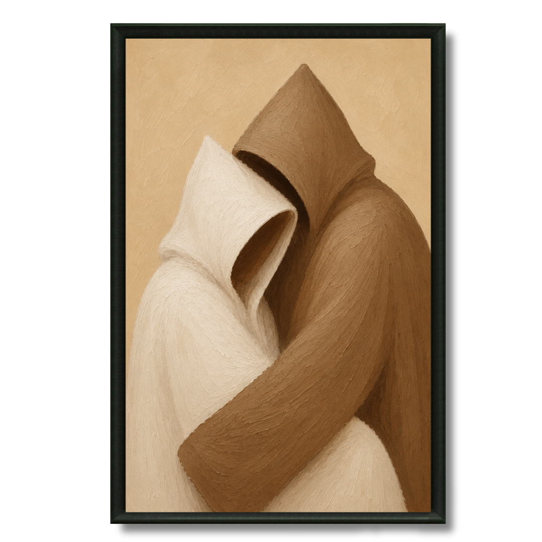 Tableau L'amour Beige Abstrait composition marocaine