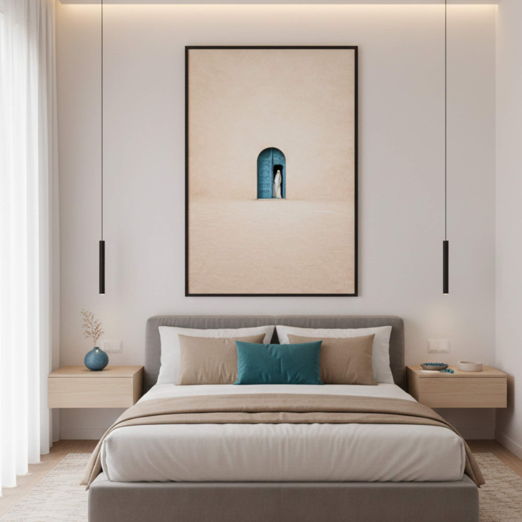 Tableau porte bleue marocaine détail