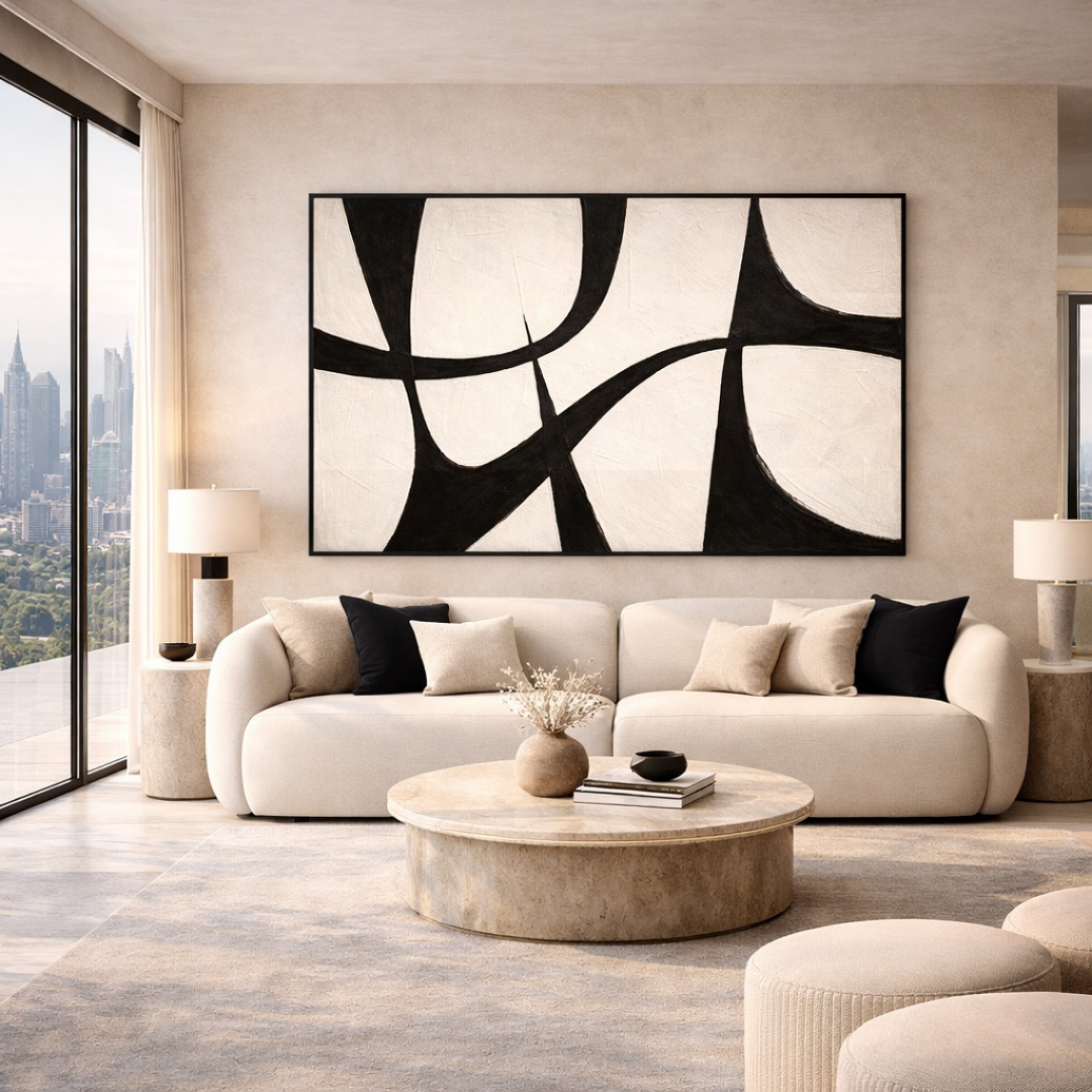 Tableau équilibre black art déco détail