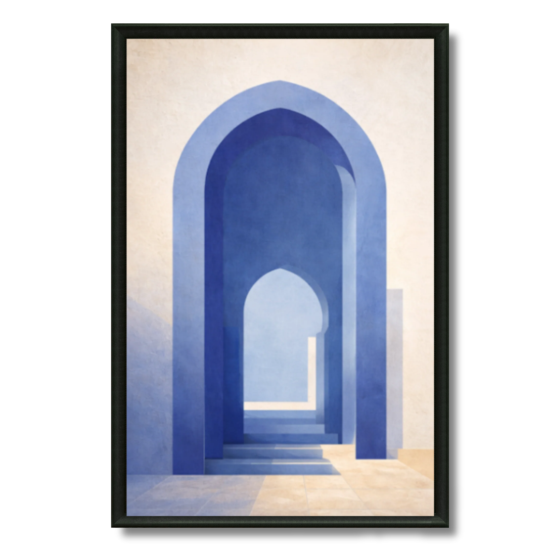 Tableau la porte bleue pop art marocain