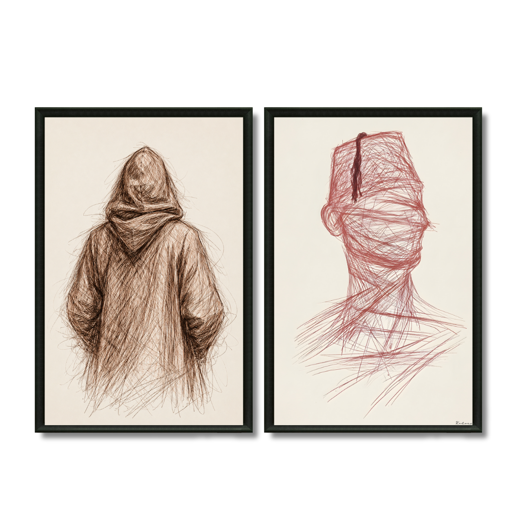 Duo Tableaux - Dessins Haj Marocain