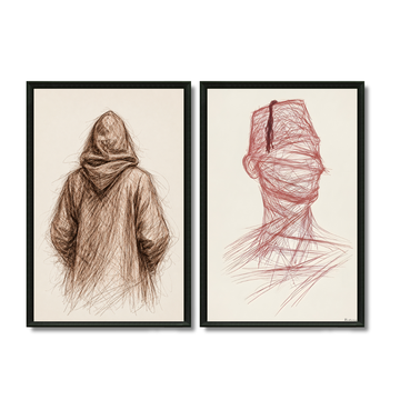 Duo Tableaux - Dessins Haj Marocain