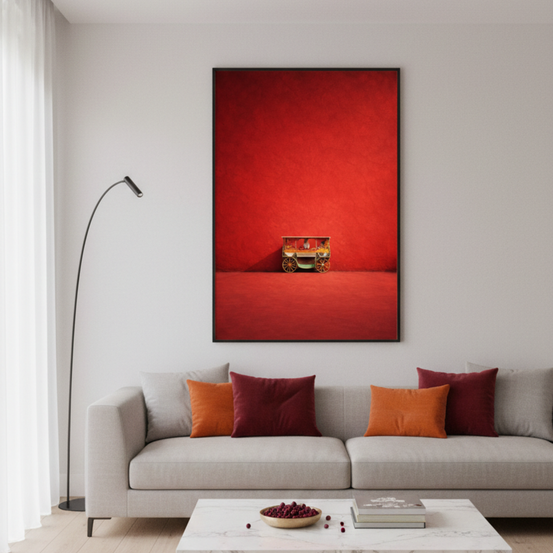 Tableau vendeur d'orange rue marocaine scène de vie