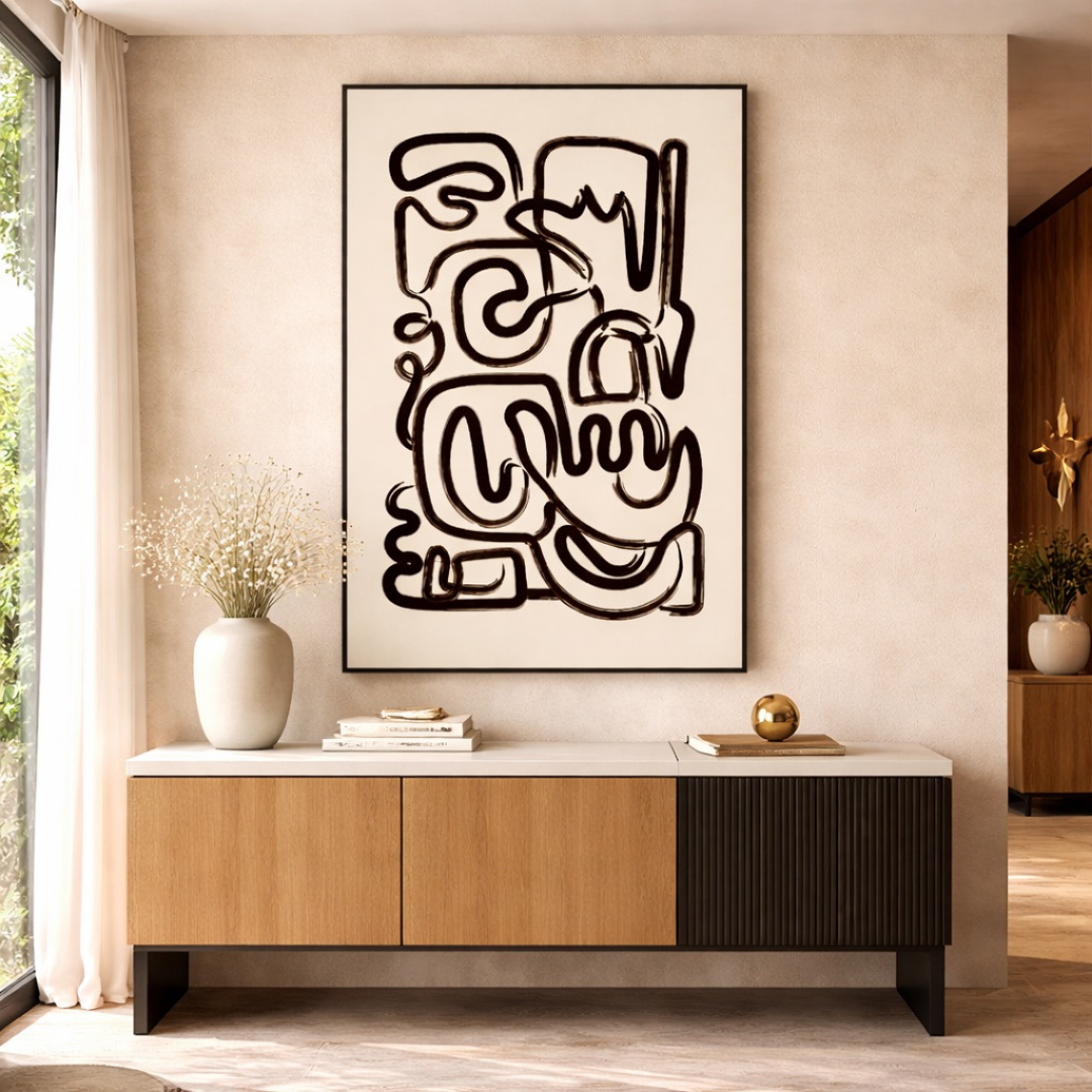 Tableau bold line art déco détail