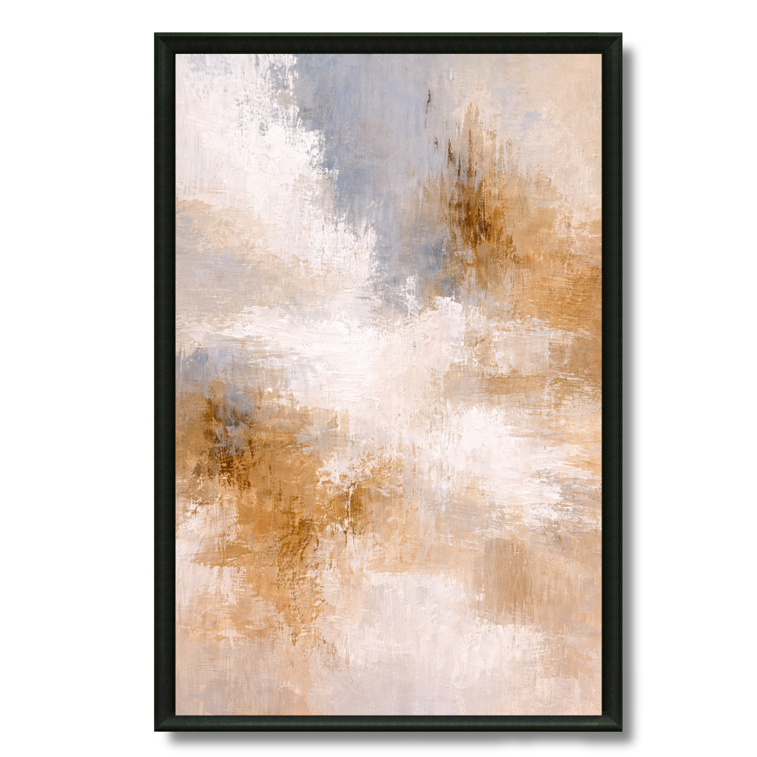 Tableau golden abstrait doré harmonieux salon