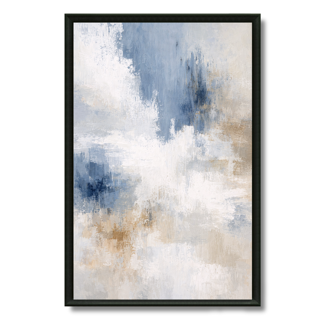 Tableau drip abstrait fluide apaisé contemporain