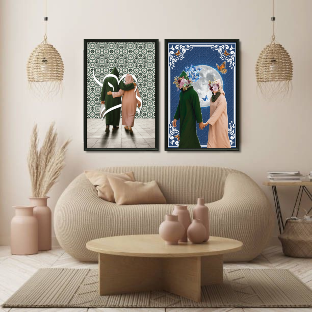 Duo tableaux amour marocain détail