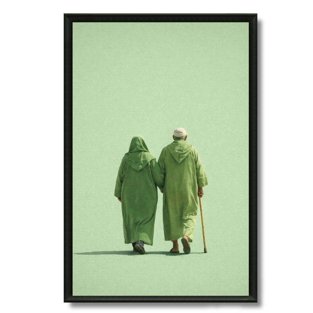 Tableau L'amour Marocain Vert composition verte