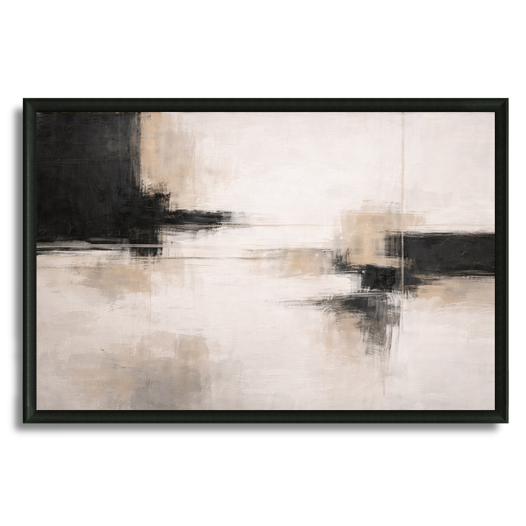 Tableau équilibre abstrait bleu beige noir harmonie
