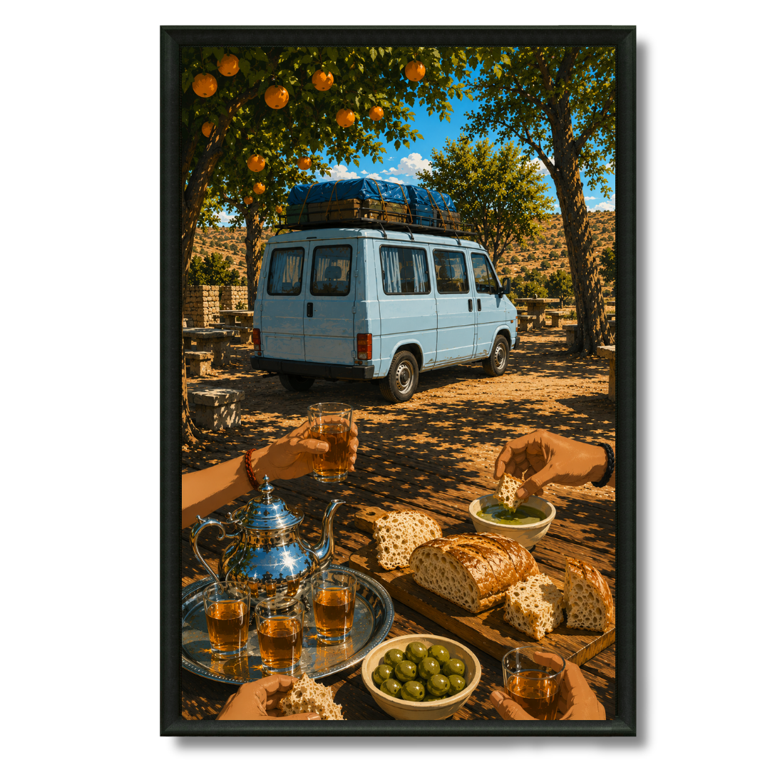 Tableau la pause voyage retour Maroc nostalgique