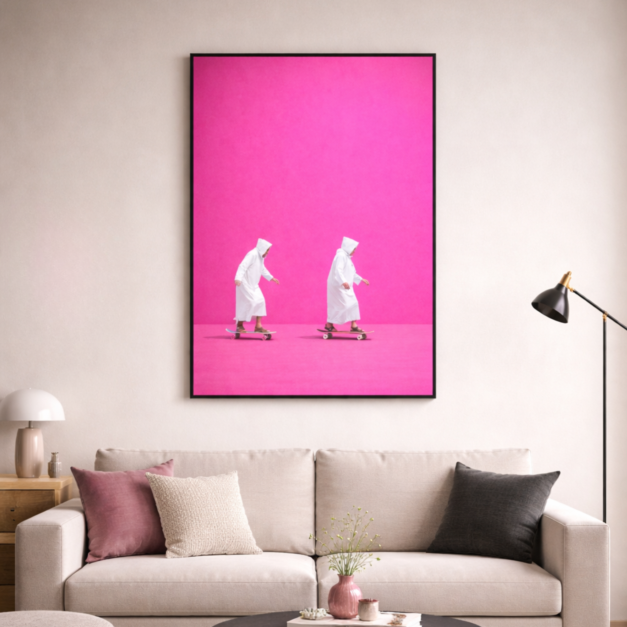 Tableau skate rose marocain détail