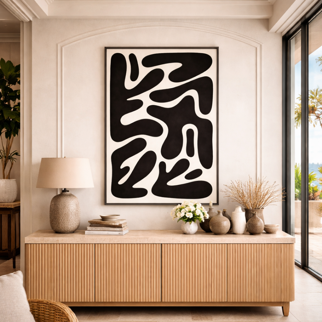 Tableau contraste noir art déco détail