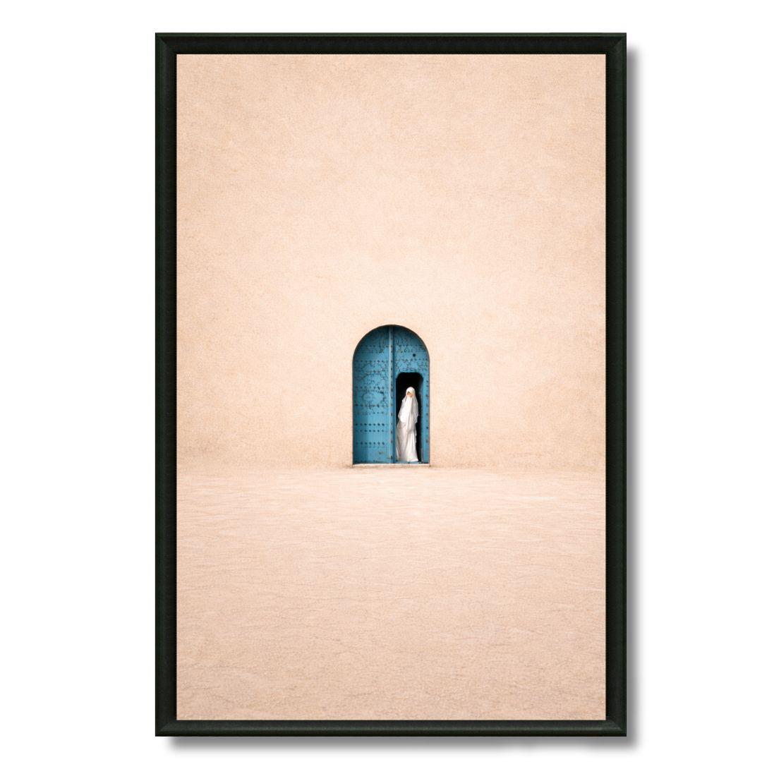 Tableau la porte bleue architecture marocaine authentique