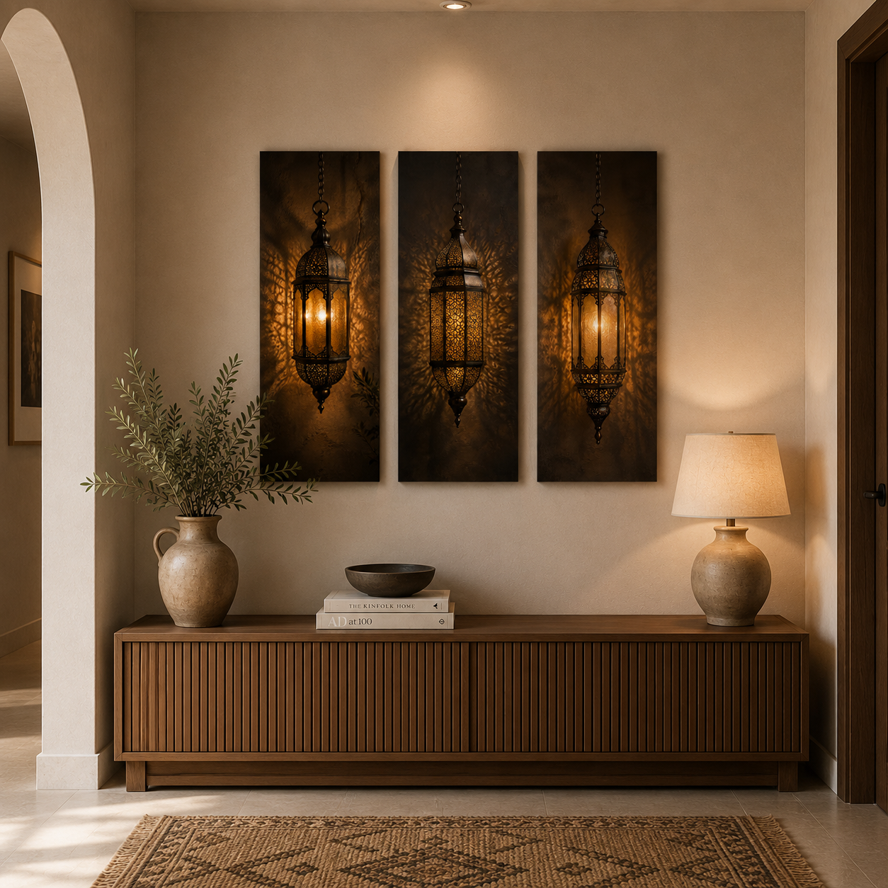 Triptyque lustres marocains détail
