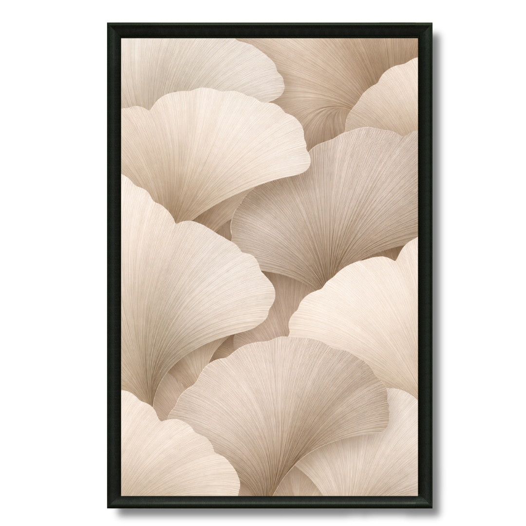 Tableau feuilles sable art déco nature apaisé