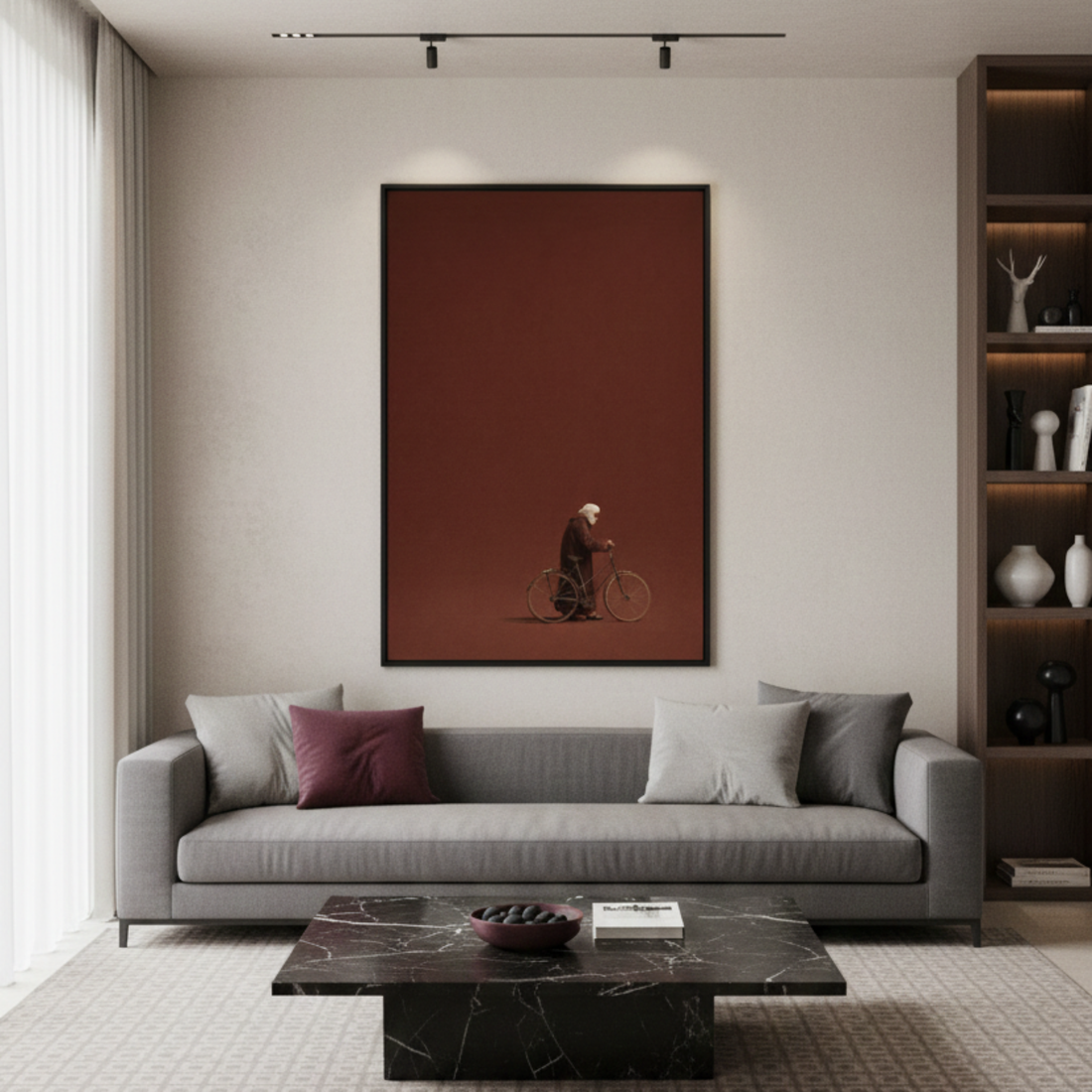 Tableau Haj marron pèlerin marocain tons marron