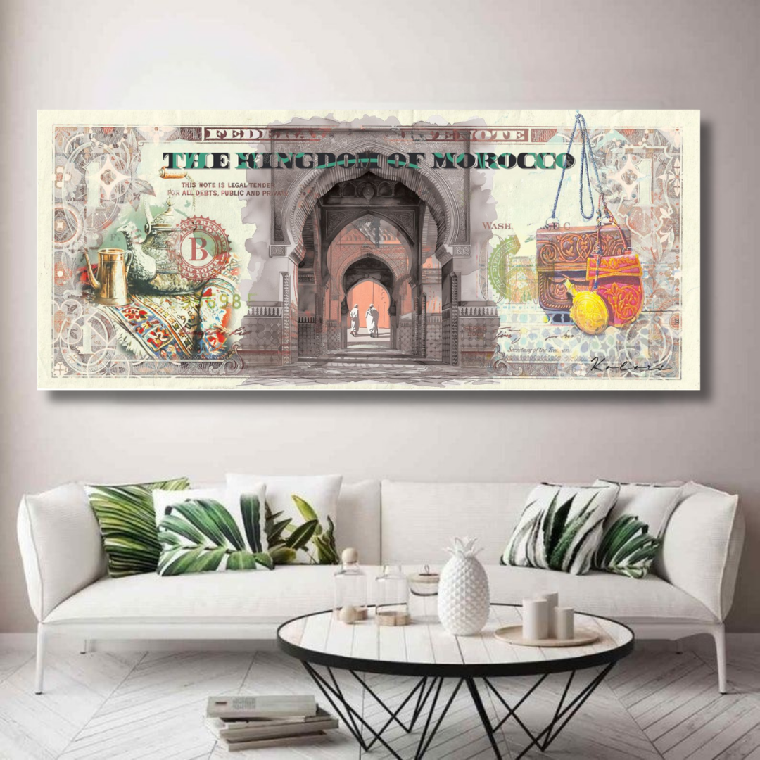 Tableau Kingdom of Morocco marocain détail