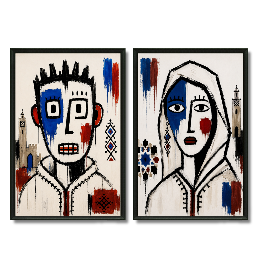Duo figurines marocaines colorées pack