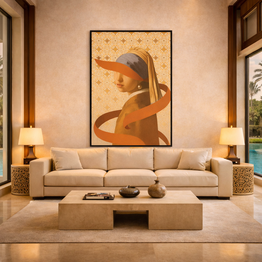 Tableau perle pop art marocain détail