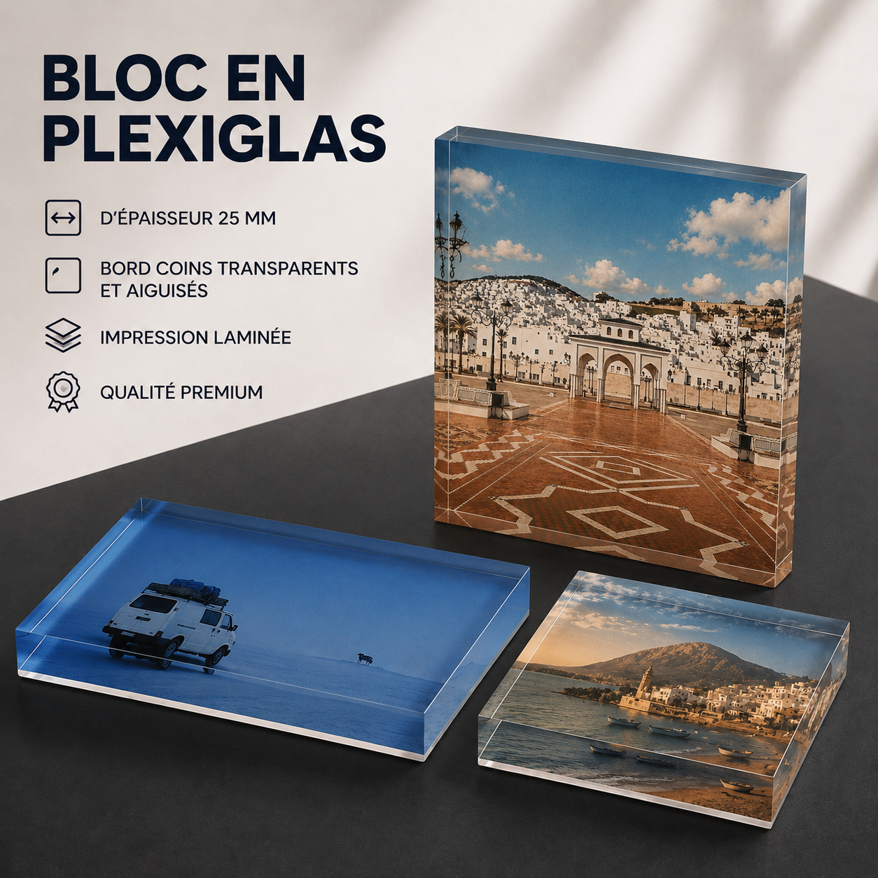 Bloc Acrylique – Souvenir d'enfance Bleu