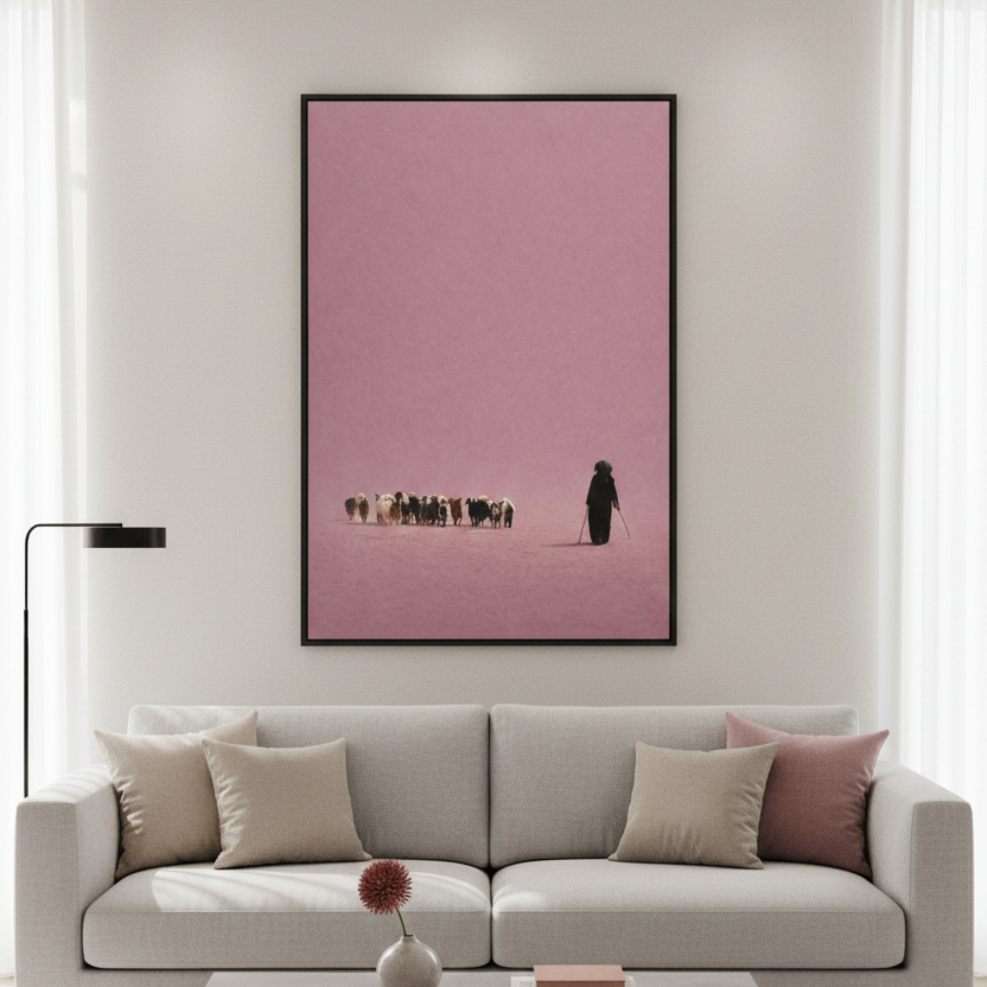 Tableau troupeau mauve marocain détail