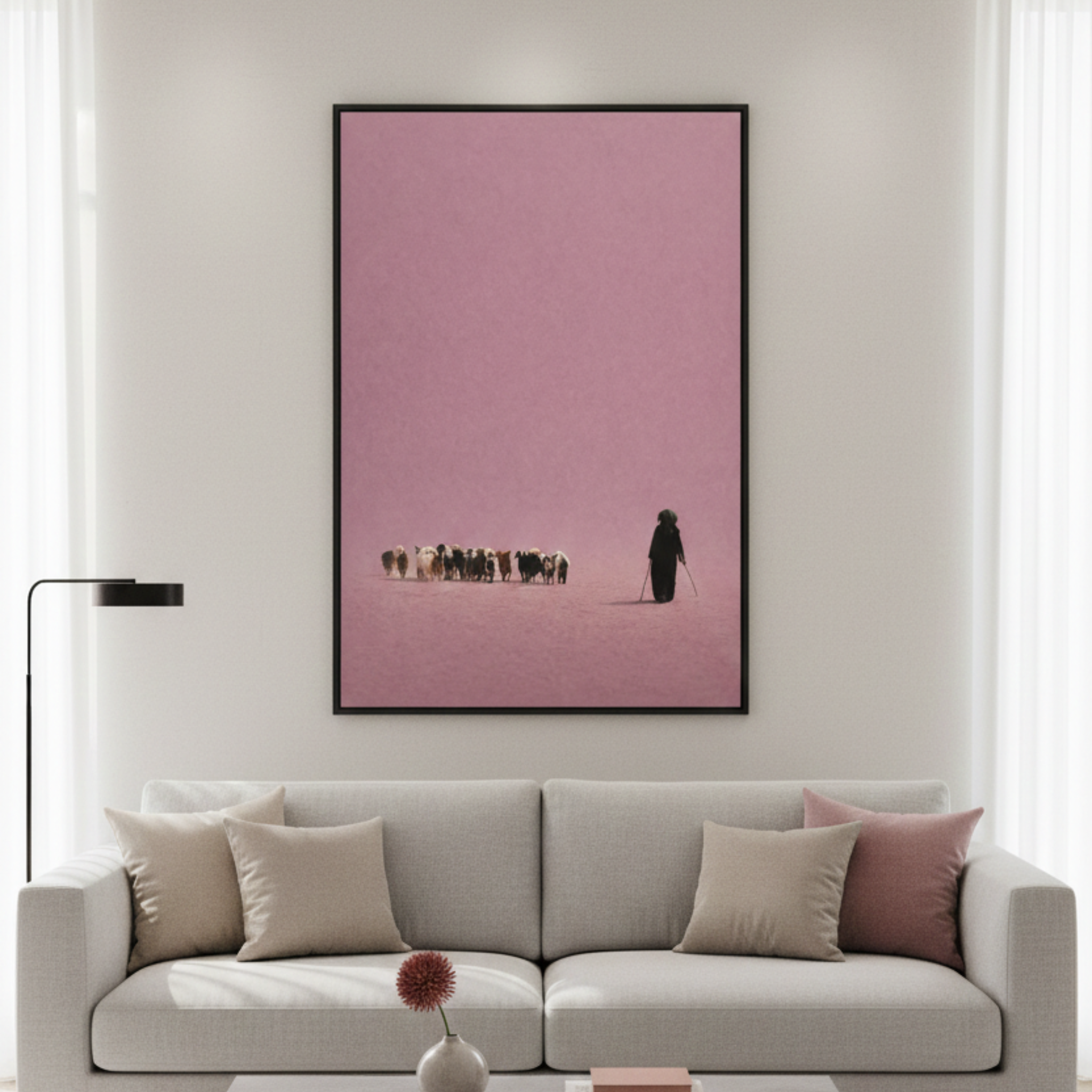 Tableau troupeau mauve marocain détail