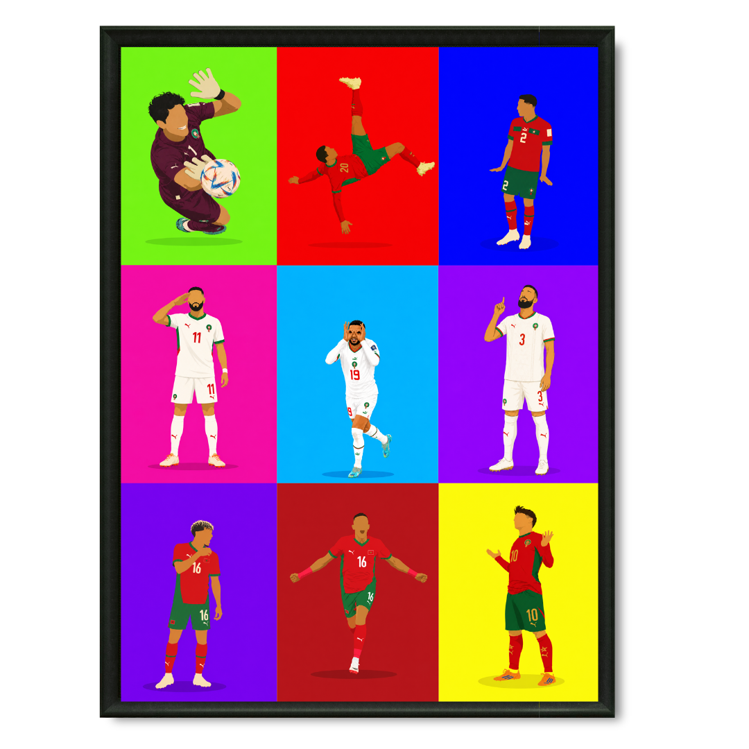 Tableau CDM célébrations pop victoire football marocain